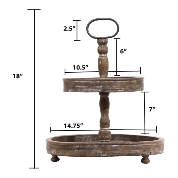 "Wooden Two-Tier Stand", "Functional Home Decor", "Plant Stand for Your Home", "Decorative Object Display Stand" Size
