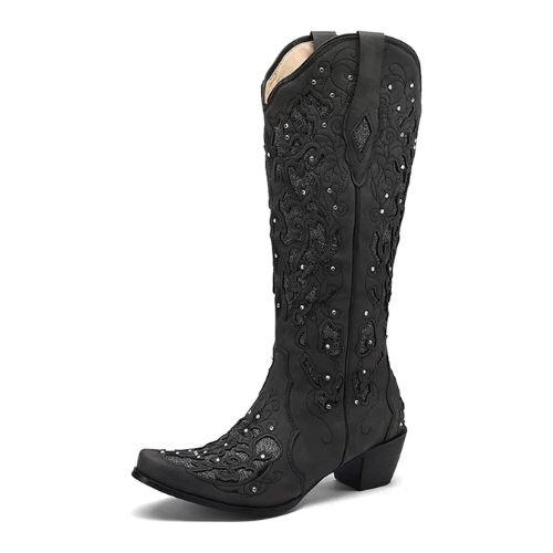 Cowboy Boots Black Embroidered, recommendations from Amazon