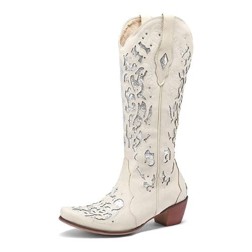 Cowboy Boots White Embroidered, recommendations from Amazon