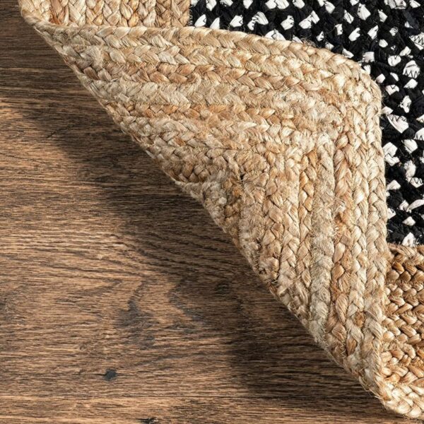 Natural Jute Black & White Rug, Rectangle, showing bottom. Recommendations from Amazon.