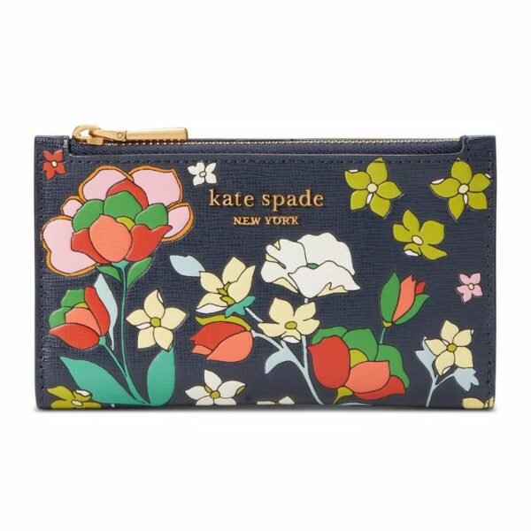 Kate Spade Slim Wallet floral, closed.